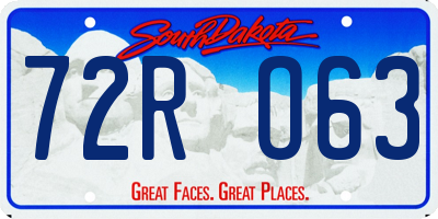 SD license plate 72RO63