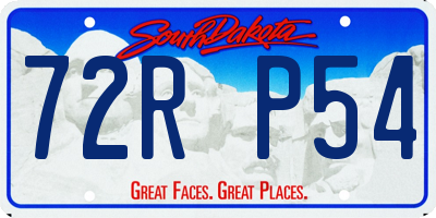 SD license plate 72RP54