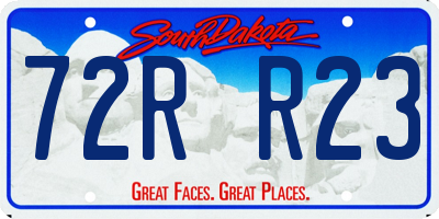 SD license plate 72RR23
