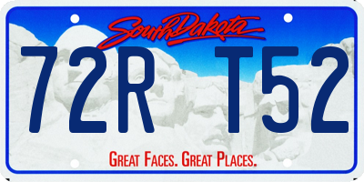 SD license plate 72RT52