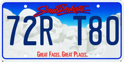 SD license plate 72RT80