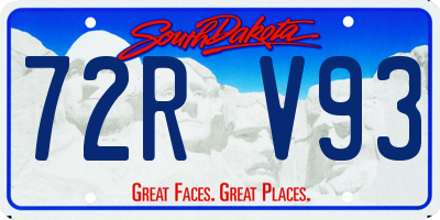 SD license plate 72RV93