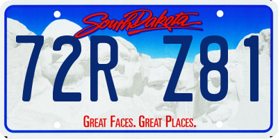 SD license plate 72RZ81