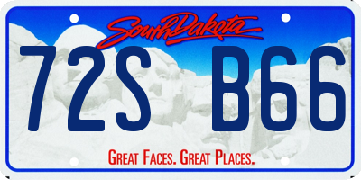 SD license plate 72SB66