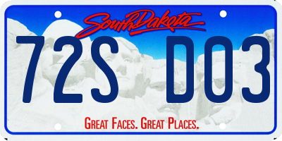 SD license plate 72SD03