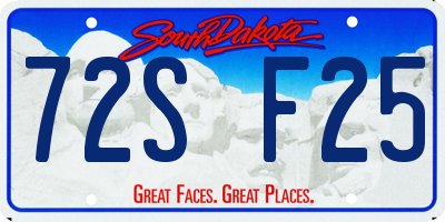 SD license plate 72SF25