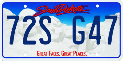 SD license plate 72SG47