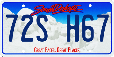 SD license plate 72SH67