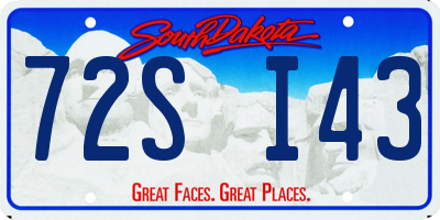 SD license plate 72SI43