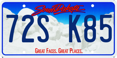 SD license plate 72SK85