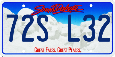 SD license plate 72SL32