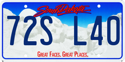 SD license plate 72SL40