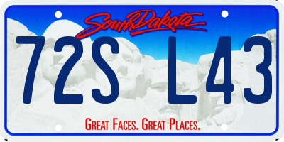 SD license plate 72SL43