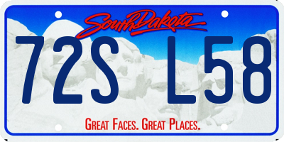 SD license plate 72SL58