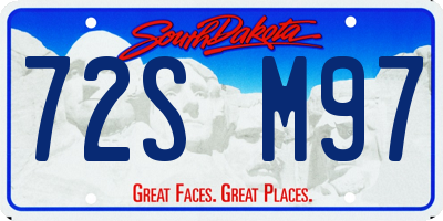 SD license plate 72SM97