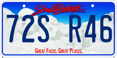 SD license plate 72SR46