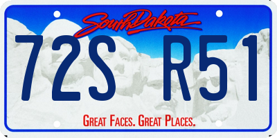SD license plate 72SR51