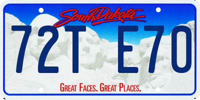 SD license plate 72TE70