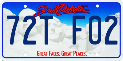 SD license plate 72TF02