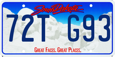 SD license plate 72TG93