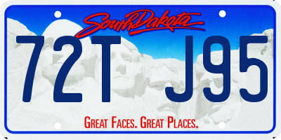 SD license plate 72TJ95