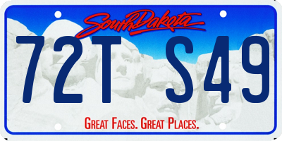 SD license plate 72TS49