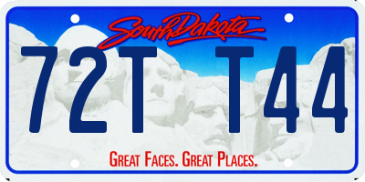 SD license plate 72TT44