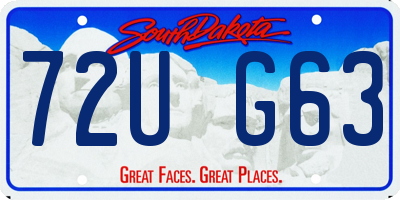 SD license plate 72UG63
