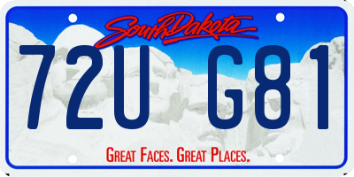 SD license plate 72UG81