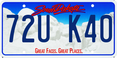 SD license plate 72UK40