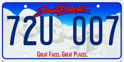 SD license plate 72UO07