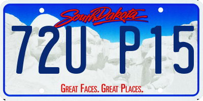 SD license plate 72UP15