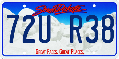 SD license plate 72UR38