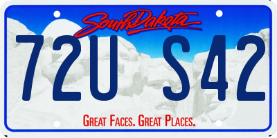 SD license plate 72US42
