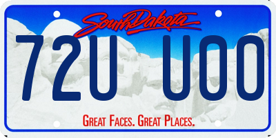 SD license plate 72UU00