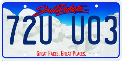 SD license plate 72UU03
