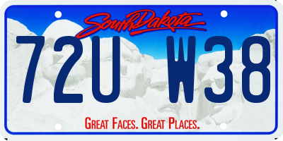 SD license plate 72UW38