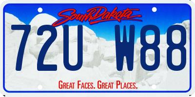 SD license plate 72UW88