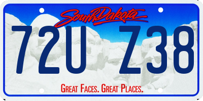 SD license plate 72UZ38