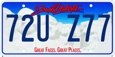 SD license plate 72UZ77
