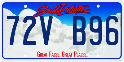 SD license plate 72VB96
