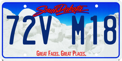 SD license plate 72VM18