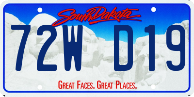 SD license plate 72WD19
