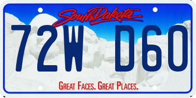 SD license plate 72WD60