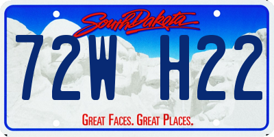SD license plate 72WH22