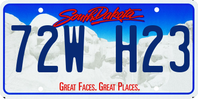 SD license plate 72WH23