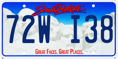 SD license plate 72WI38
