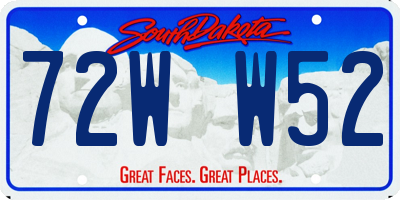 SD license plate 72WW52