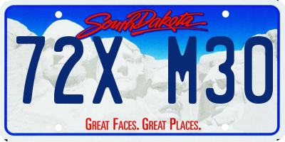 SD license plate 72XM30