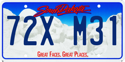 SD license plate 72XM31